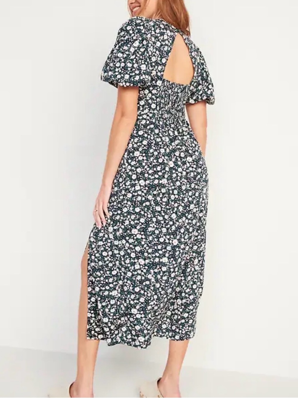 floral puff sleeve maxi dress - Picture 3 of 9